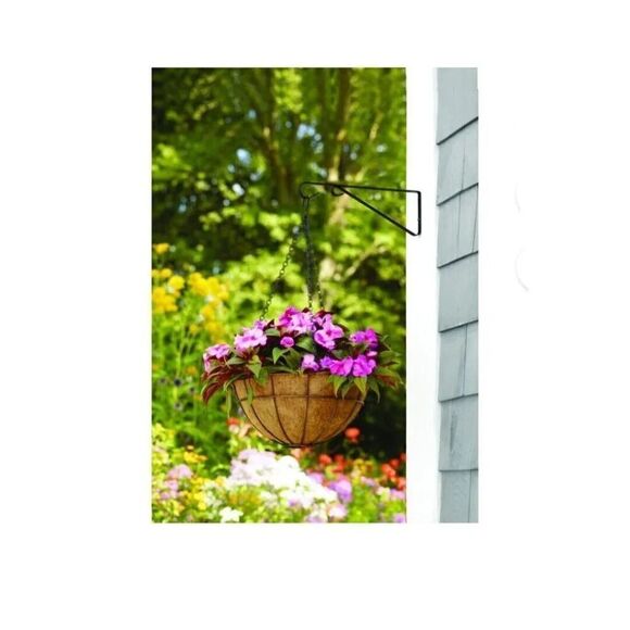 Plant Bracket Mainstays Black Iron Plant Bracket 12 inch NWT - Picture 6 of 12